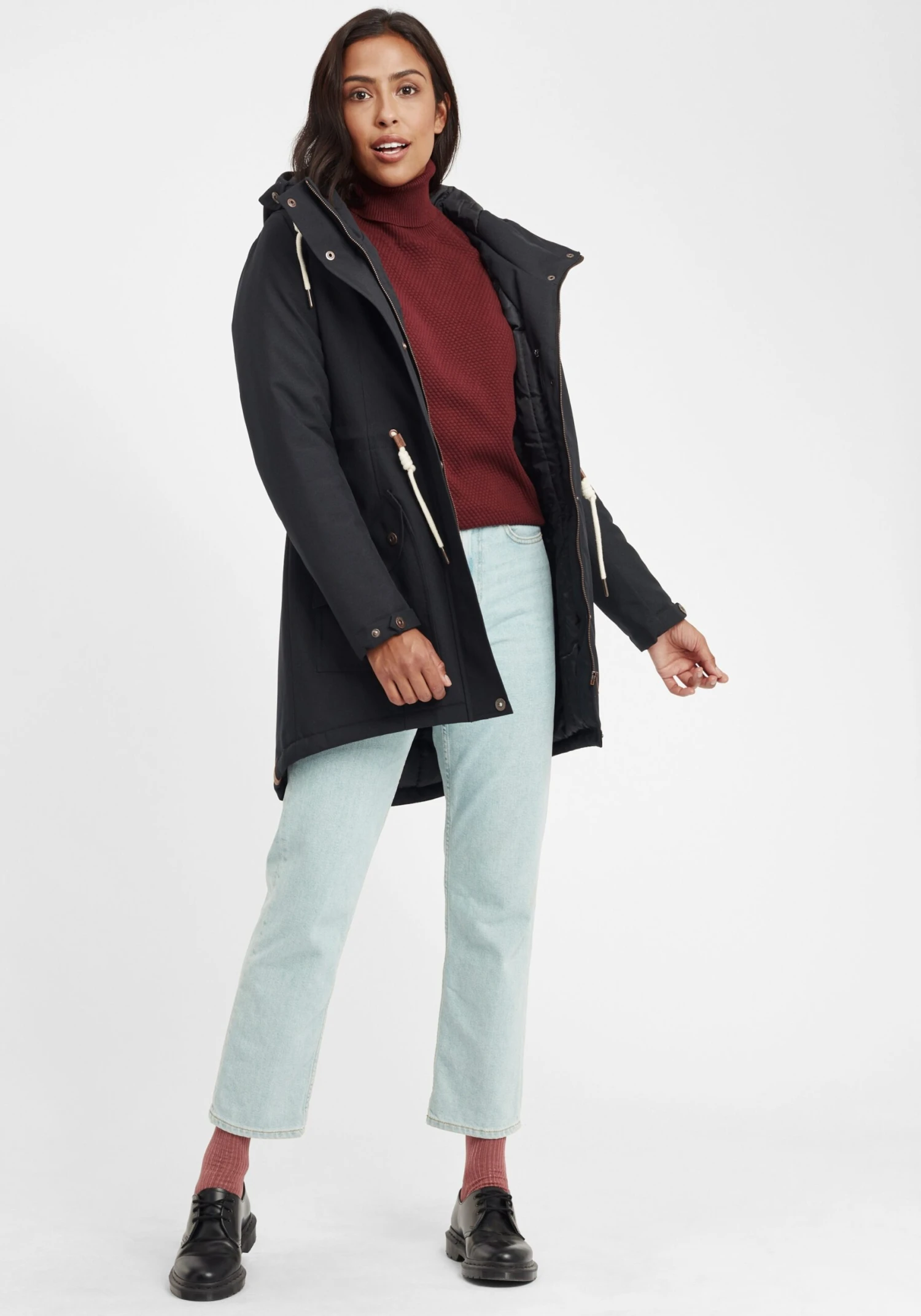 OXMO Strickjacken Rollkragenpullover Sina Frauen Rot 3 OXMO Strickjacken Rollkragenpullover Sina Frauen Rot – Bild 3