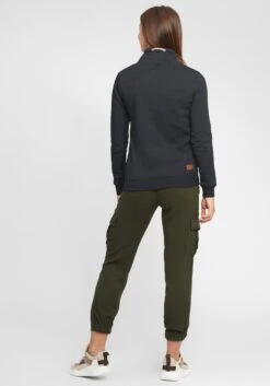 OXMO Feinstrickpullover Hoodie Vimpa Frauen Grau / Basaltgrau / Dunkelgrau -OXMO Verkaufs-Shop 851a729e9784476b34a15876f4995b06