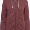 OXMO Sweatjacken Sweatjacke Vicky Frauen Weinrot