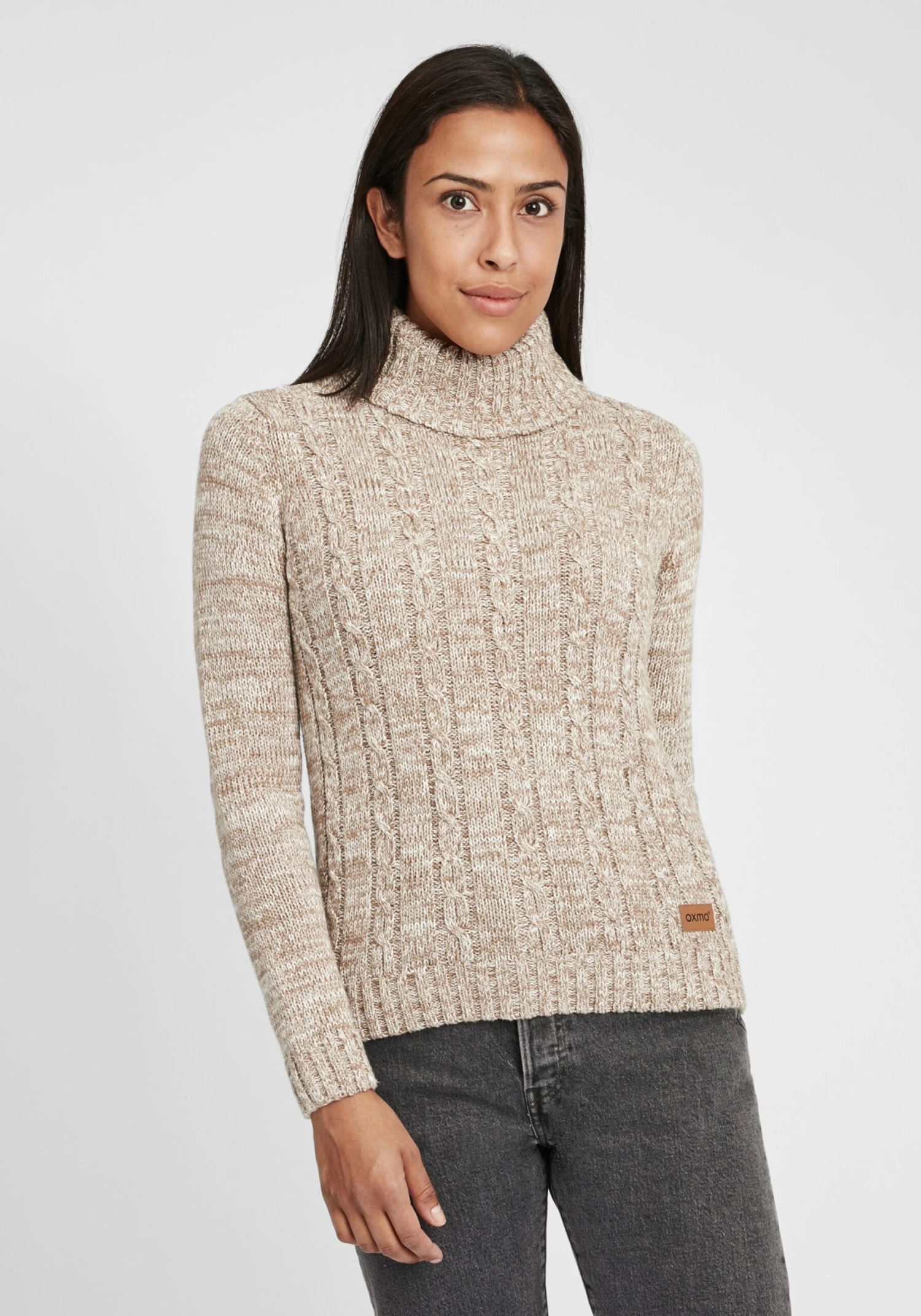 OXMO Pullover Rollkragenpullover Philipa Frauen Beige / Hellbeige / Beigemeliert 2 OXMO Pullover Rollkragenpullover Philipa Frauen Beige / Hellbeige / Beigemeliert – Bild 2