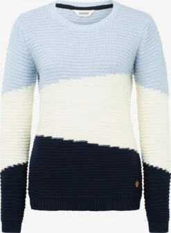 OXMO Feinstrickpullover Pullover Olma Frauen Blau