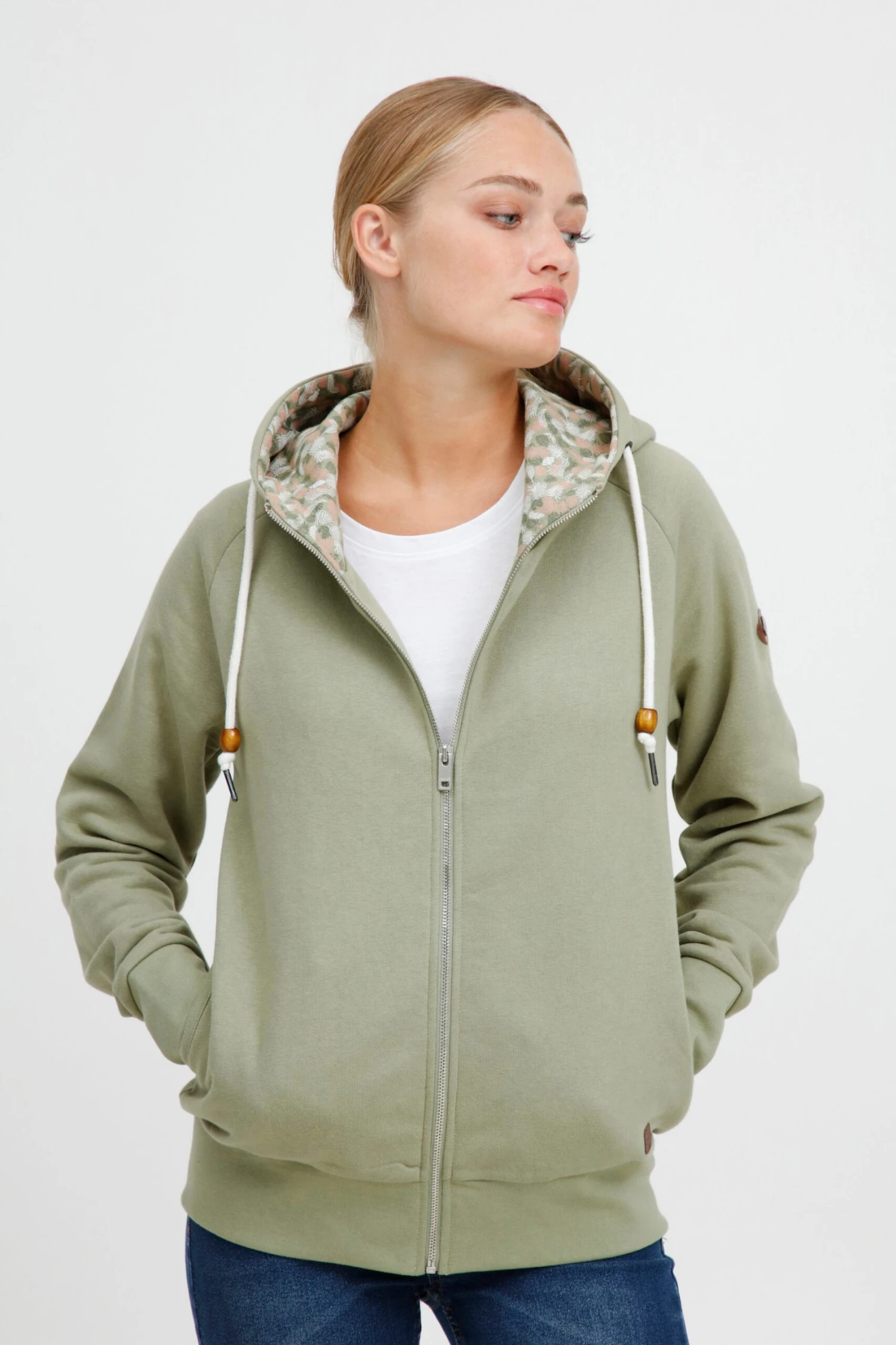 OXMO Sweatjacken Kapuzensweatjacke ULLA Frauen Grün 2 OXMO Sweatjacken Kapuzensweatjacke ULLA Frauen Grün – Bild 2