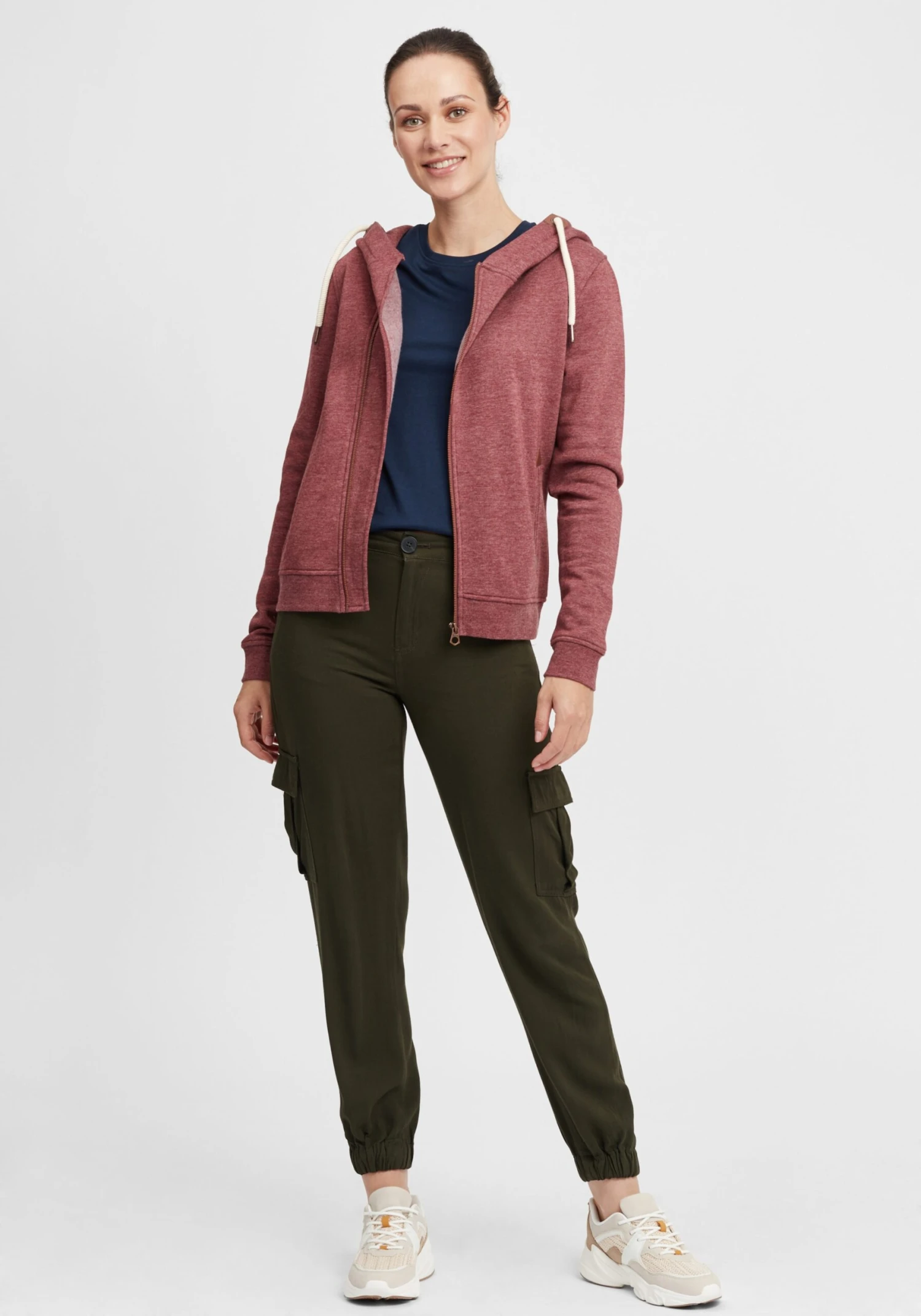 OXMO Sweatjacken Kapuzensweatjacke Vicky Zip-Hood Frauen Rot 3 OXMO Sweatjacken Kapuzensweatjacke Vicky Zip-Hood Frauen Rot – Bild 3