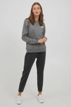 OXMO Sweatshirts Rundhalspullover HELLA Frauen Graumeliert -OXMO Verkaufs-Shop 9af59b1165ae4decbe5cc9541336059e