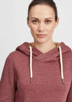 OXMO Hoodies Hoodie Vicky Pile Hood Long Frauen Rot / Weinrot -OXMO Verkaufs-Shop 9f553dd2a950f74f498159c46a4bad53