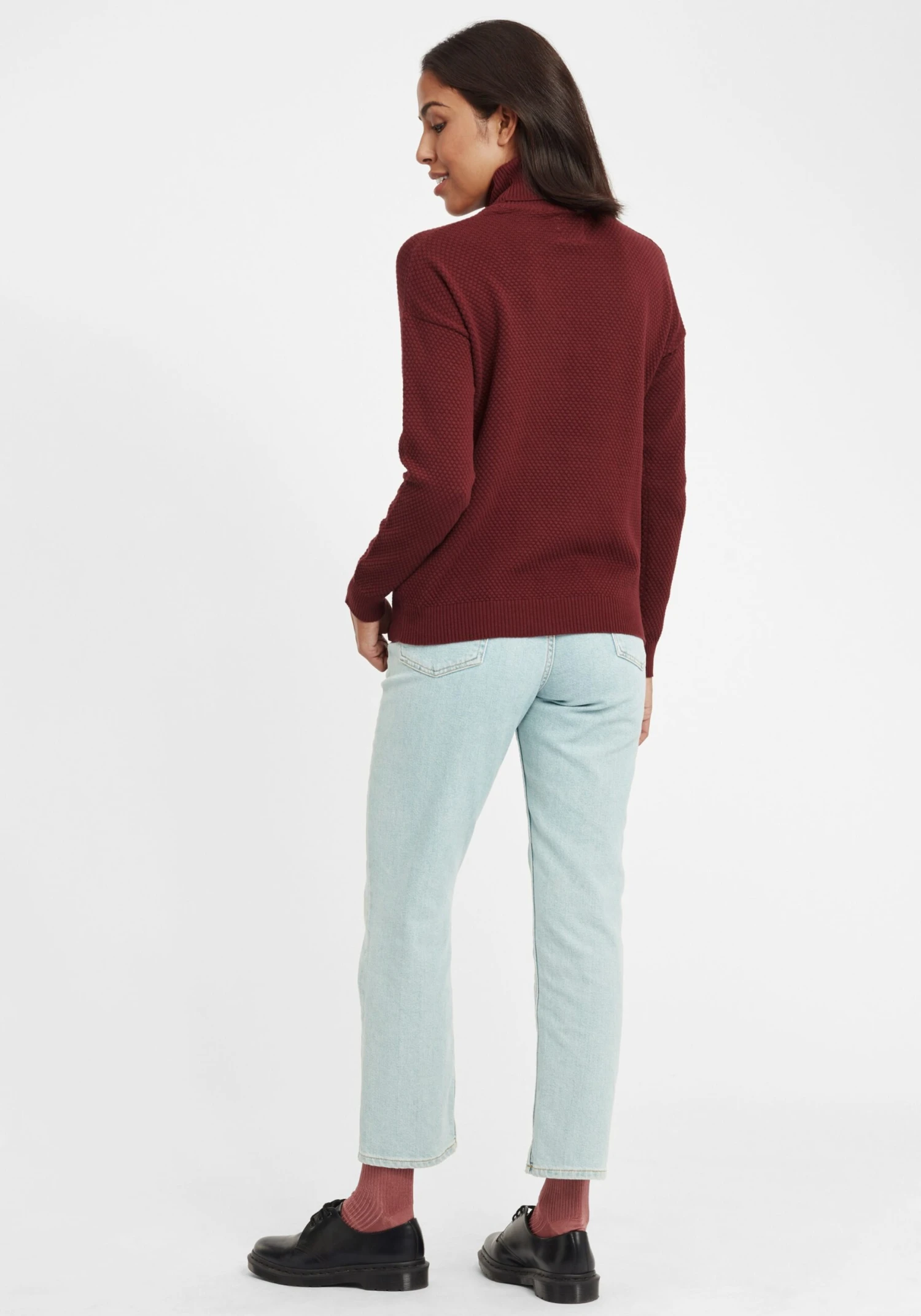 OXMO Strickjacken Rollkragenpullover Sina Frauen Rot 4 OXMO Strickjacken Rollkragenpullover Sina Frauen Rot – Bild 4