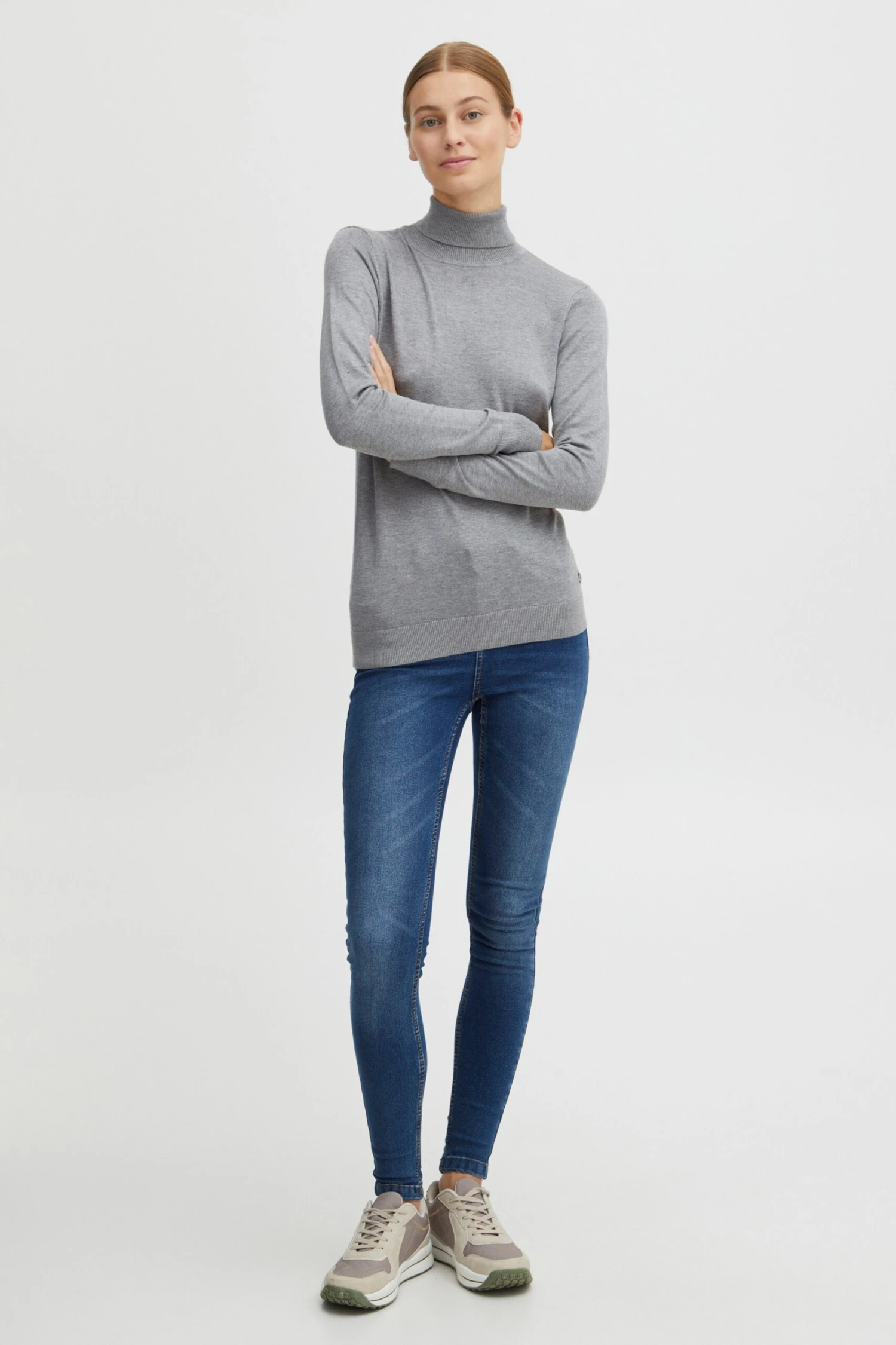 OXMO Rollkragenpullover Pullover Frauen Graumeliert 4 OXMO Rollkragenpullover Pullover Frauen Graumeliert – Bild 4