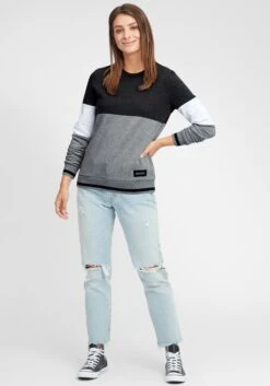 OXMO Sweatshirts Sweatshirt Omaya Frauen Schwarz -OXMO Verkaufs-Shop a248c85199257f8f5362ec97ef58b2f2