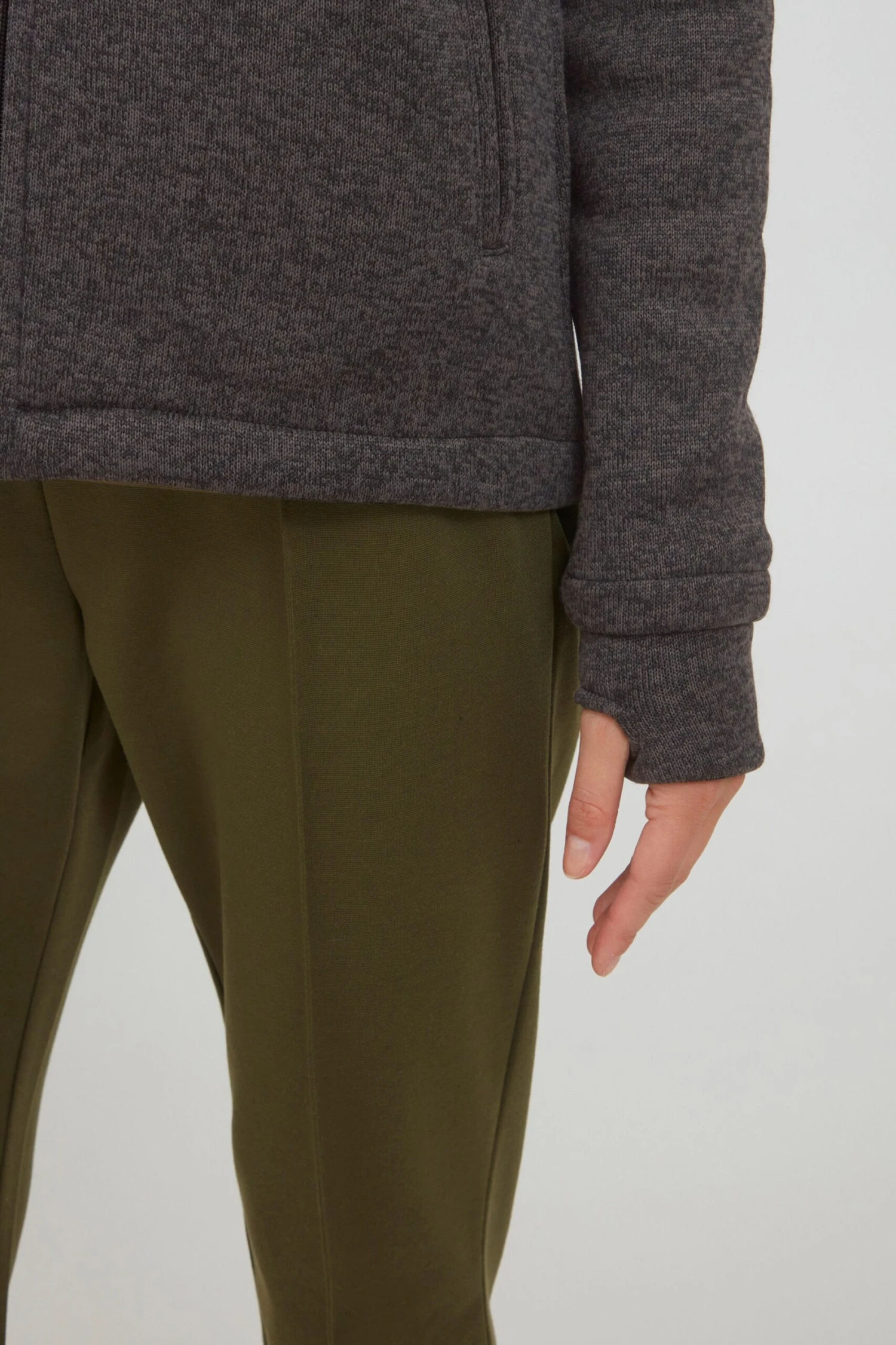 OXMO Sweatjacken Strickfleecejacke Thory Frauen Dunkelgrau / Graumeliert 6 OXMO Sweatjacken Strickfleecejacke Thory Frauen Dunkelgrau / Graumeliert – Bild 6