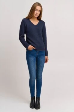 OXMO Pullover Strickpullover "HANNA" Frauen Blaumeliert -OXMO Verkaufs-Shop a53088bce44a443d06a92c6f7f00e8e6