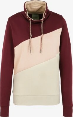 OXMO Pullover Hoodie Agda Frauen Beige / Rot