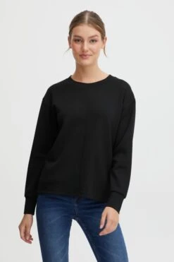 OXMO Pullover Sweatshirt Pea Frauen Schwarz -OXMO Verkaufs-Shop a8aaad17db0868a193e77b674f9e97dc
