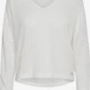 OXMO Basic Pullover Strickpullover KATLA Frauen Weiß / Offwhite