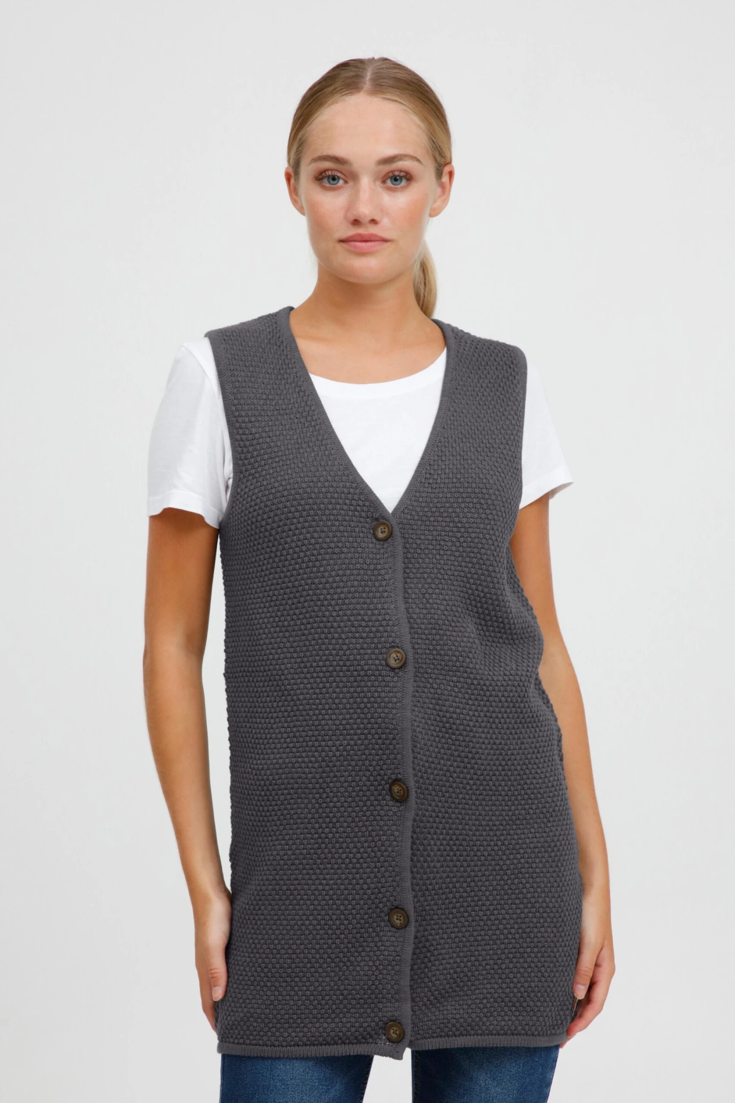 OXMO Westen Weste OXHEIDI Frauen Grau 2 OXMO Westen Weste OXHEIDI Frauen Grau – Bild 2