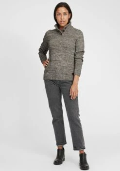 OXMO Rollkragenpullover Strickpullover Philicita Frauen Grau -OXMO Verkaufs-Shop acf2dd51214533ebd5cd43efb7322653