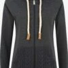OXMO Sweatjacken Kapuzensweatjacke Matilda Frauen Grau