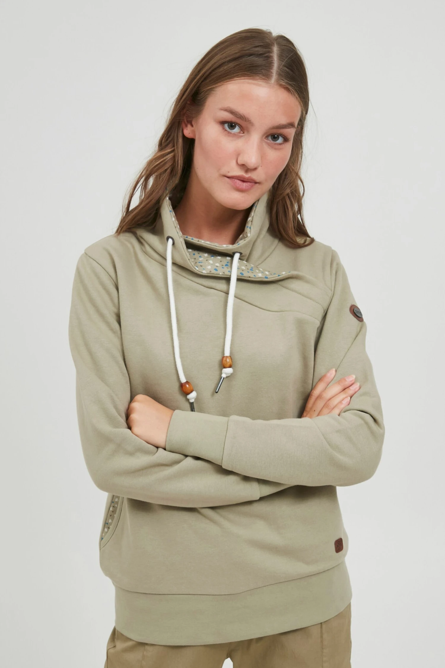 OXMO Rollkragenpullover Kapuzenpullover UDINE Frauen Grün 2 OXMO Rollkragenpullover Kapuzenpullover UDINE Frauen Grün – Bild 2