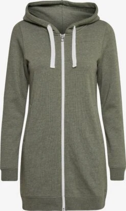 OXMO Sweatjacken Kapuzensweatjacke Olinda Frauen Grünmeliert