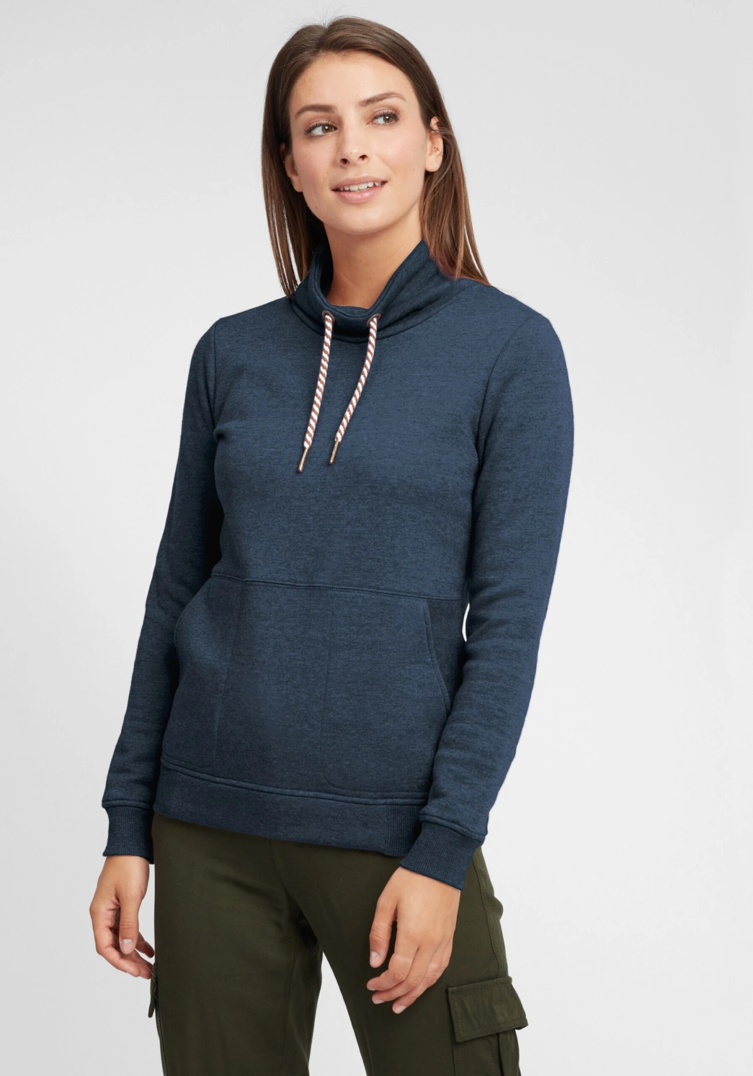 OXMO Feinstrickpullover Hoodie Vimpa Frauen Blau / Dunkelblau 2 OXMO Feinstrickpullover Hoodie Vimpa Frauen Blau / Dunkelblau – Bild 2