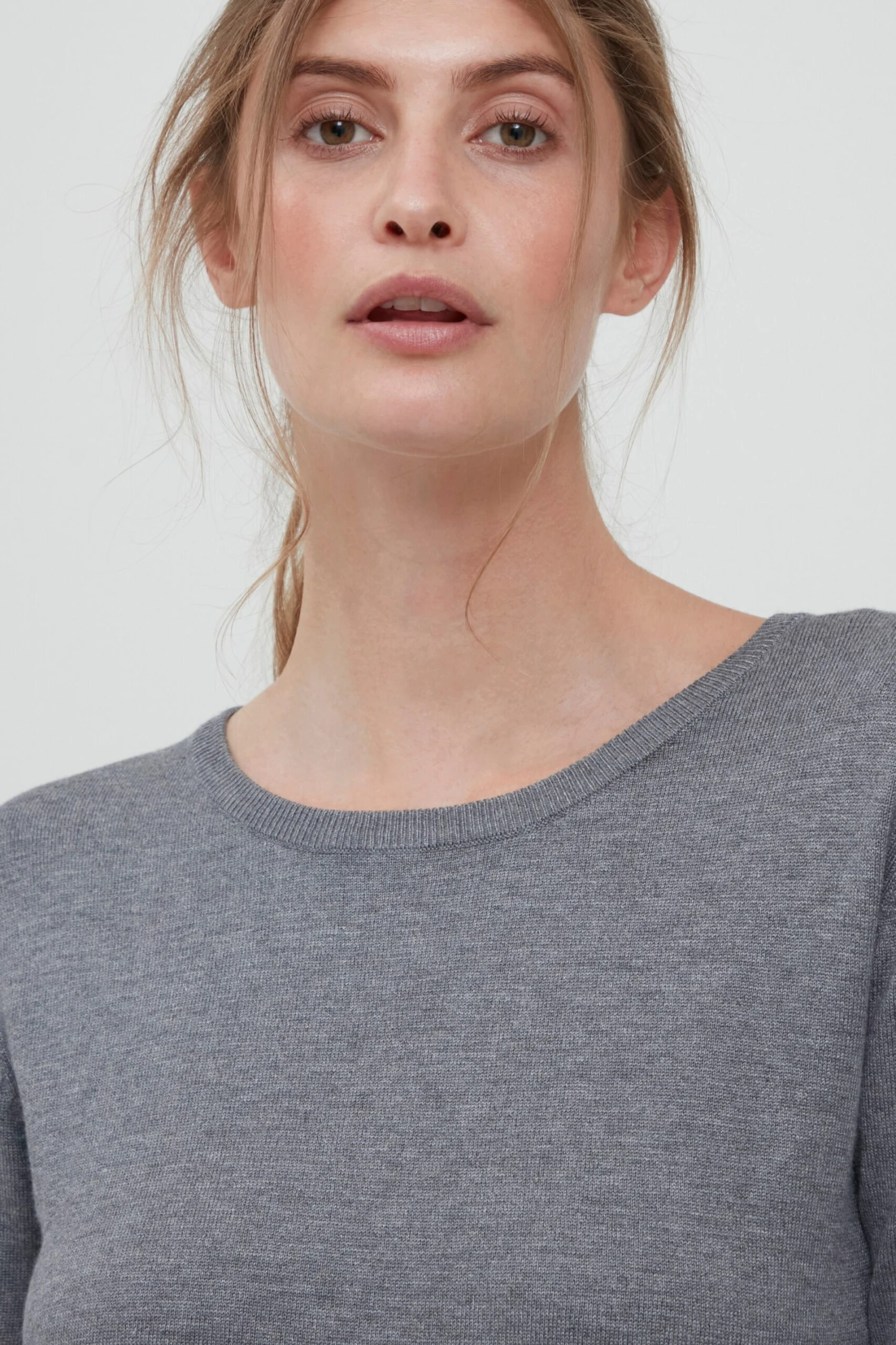 OXMO Pullover Strickpullover Edda Frauen Graumeliert 5 OXMO Pullover Strickpullover Edda Frauen Graumeliert – Bild 5