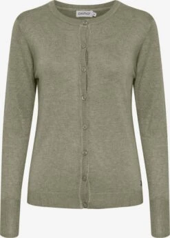 OXMO Strickjacken Strickjacke Hlin Frauen Dunkelgrün