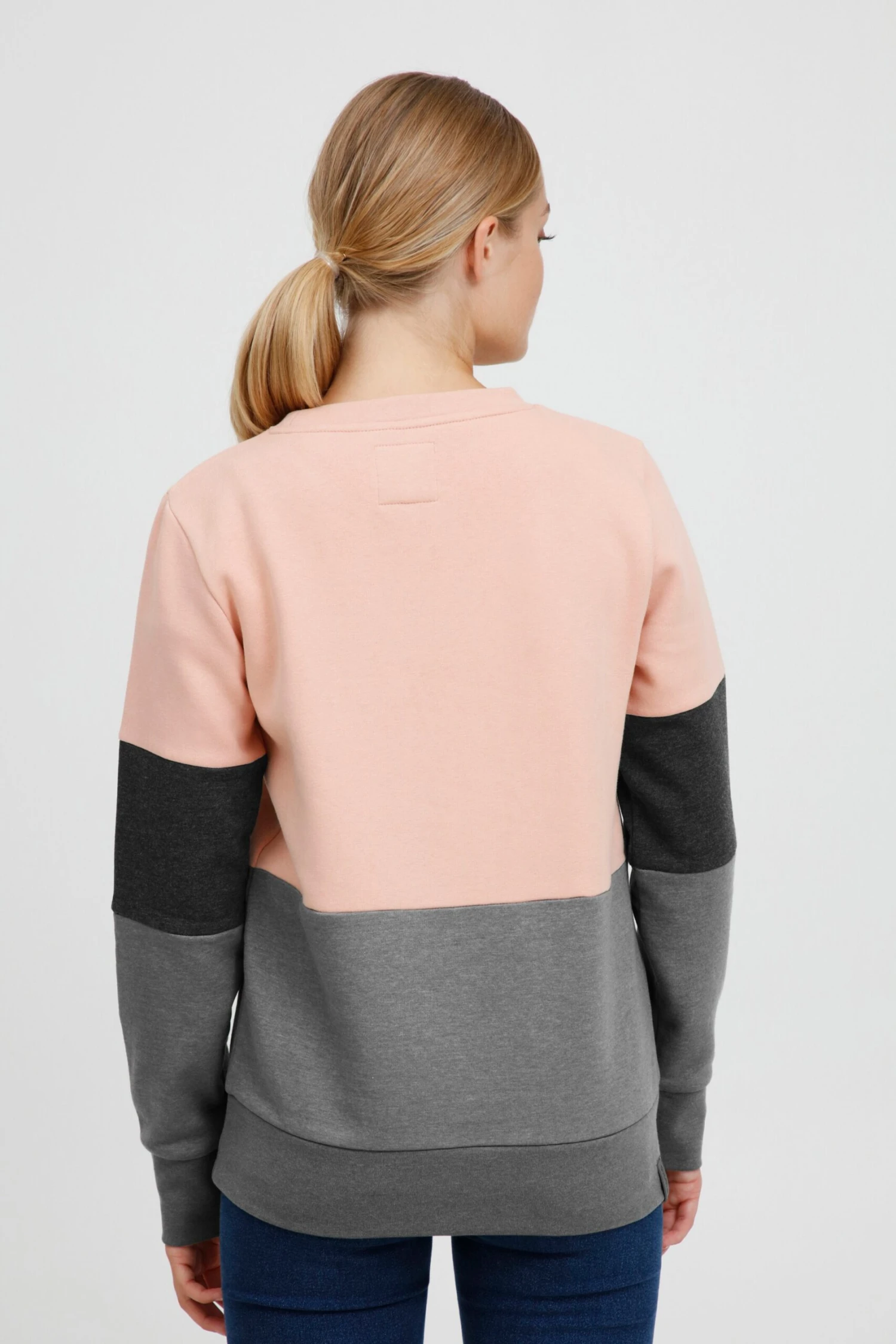 OXMO Sweatshirts Sweatshirt Trine Frauen Dunkelgrau / Graumeliert / Rosa 4 OXMO Sweatshirts Sweatshirt Trine Frauen Dunkelgrau / Graumeliert / Rosa – Bild 4