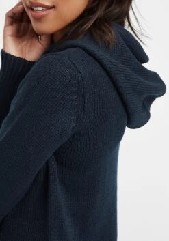 OXMO Kapuzenpullover Strickpullover Cable Frauen Blau -OXMO Verkaufs-Shop bfcb4cdc037091fea2a23f71d71fc551