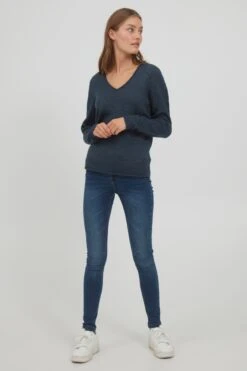 OXMO Feinstrickpullover Pullover Ilva Frauen Dunkelblau -OXMO Verkaufs-Shop c66f982e582f60af1085eb4d44563da5