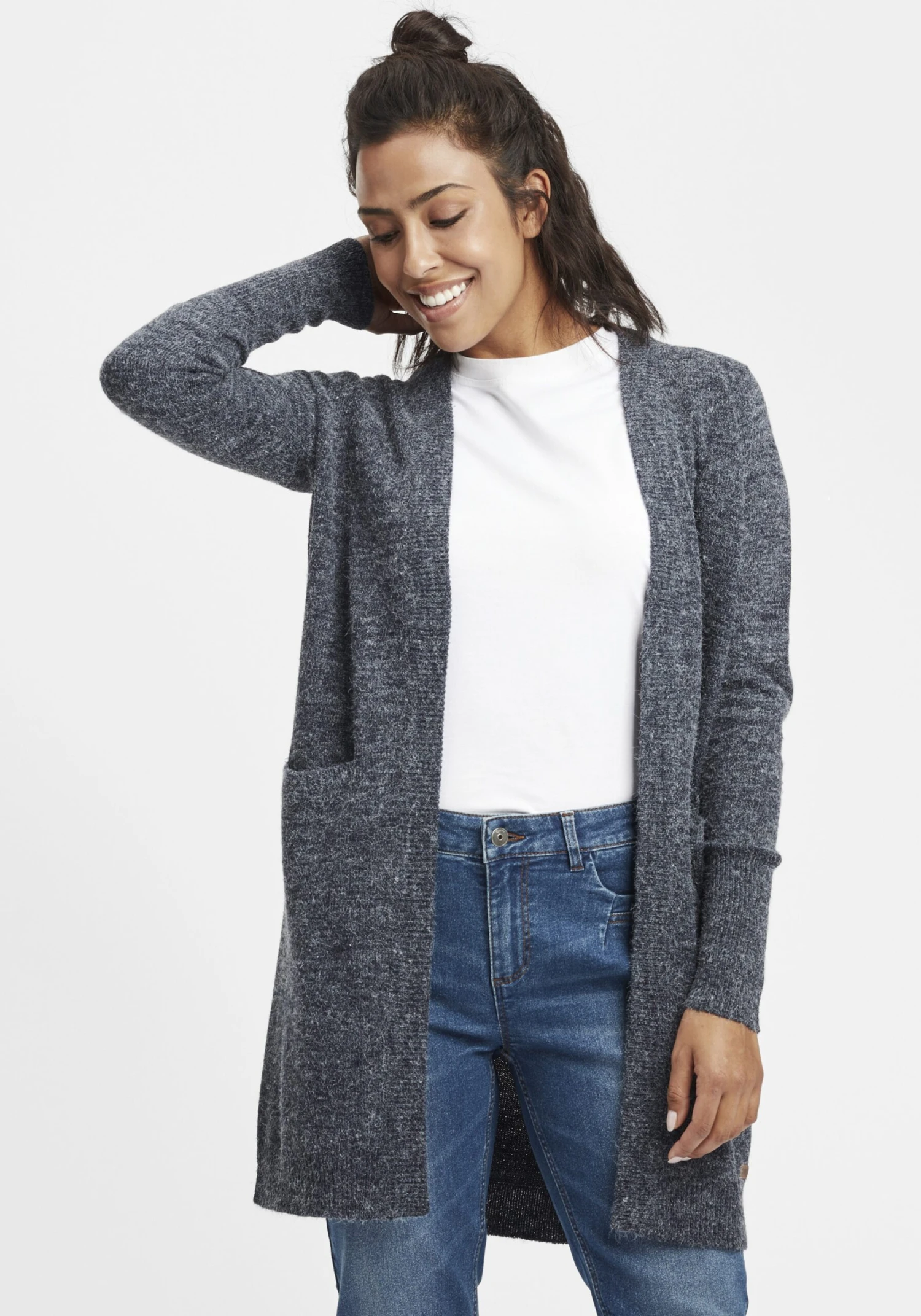 OXMO Strickjacken Strickjacke Neli Frauen Blau 2 OXMO Strickjacken Strickjacke Neli Frauen Blau – Bild 2