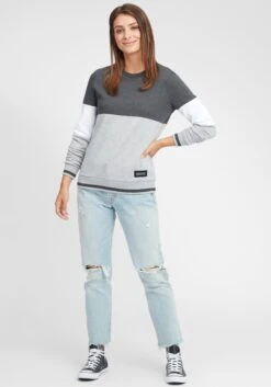 OXMO Sweatshirts Sweatshirt Omaya Frauen Grau -OXMO Verkaufs-Shop cc86026a8ca0ad73e9993b33330cfeb6