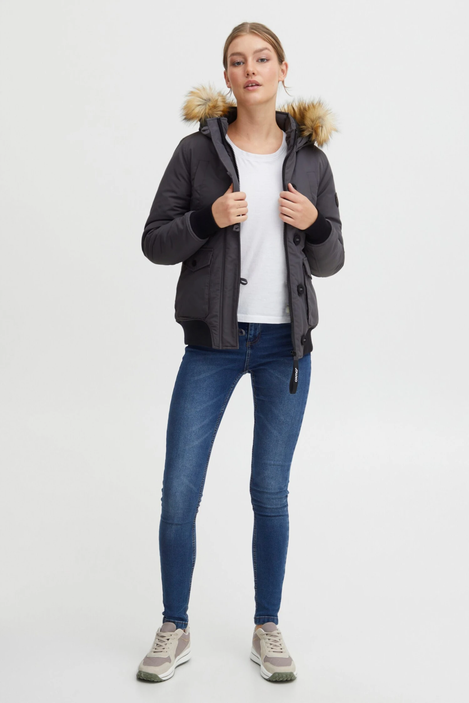 OXMO Winterjacken Winterjacke Acila Frauen Grau 3 OXMO Winterjacken Winterjacke Acila Frauen Grau – Bild 3