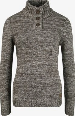 OXMO Rollkragenpullover Strickpullover Philicita Frauen Grau