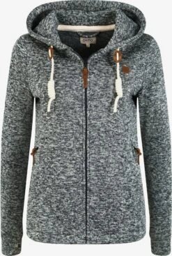 OXMO Sweatjacken Strickfleecejacke Thory Frauen Grau
