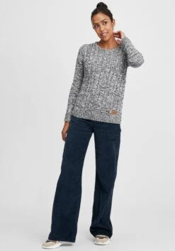 OXMO Feinstrickpullover Strickpullover Phia Frauen Blau -OXMO Verkaufs-Shop e277eb34c4f2018159598920a11f5124