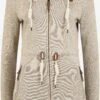 OXMO Sweatjacken Strickfleecejacke Thora Frauen Sand