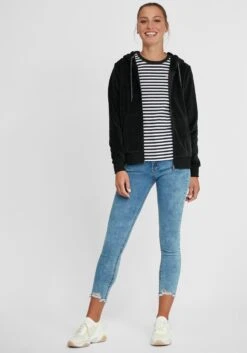 OXMO Sweatjacken Kapuzensweatjacke Nicky Frauen Schwarz -OXMO Verkaufs-Shop e41ef22c8ebca16a507fe31d732afe23