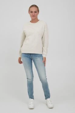 OXMO Sweatshirts Sweatshirt GRYNET Frauen Weiß 8 OXMO Sweatshirts Sweatshirt GRYNET Frauen Weiß -OXMO Verkaufs-Shop e4a19fc1837360bfc5602b85239f3e71