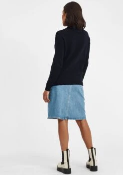 OXMO Strickjacken Rollkragenpullover Sina Frauen Blau -OXMO Verkaufs-Shop e55b8a32c10d9d645123d6a7a04ed09e