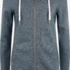 OXMO Sweatjacken Sweatjacke Vicky Straight-Zip Frauen Blau