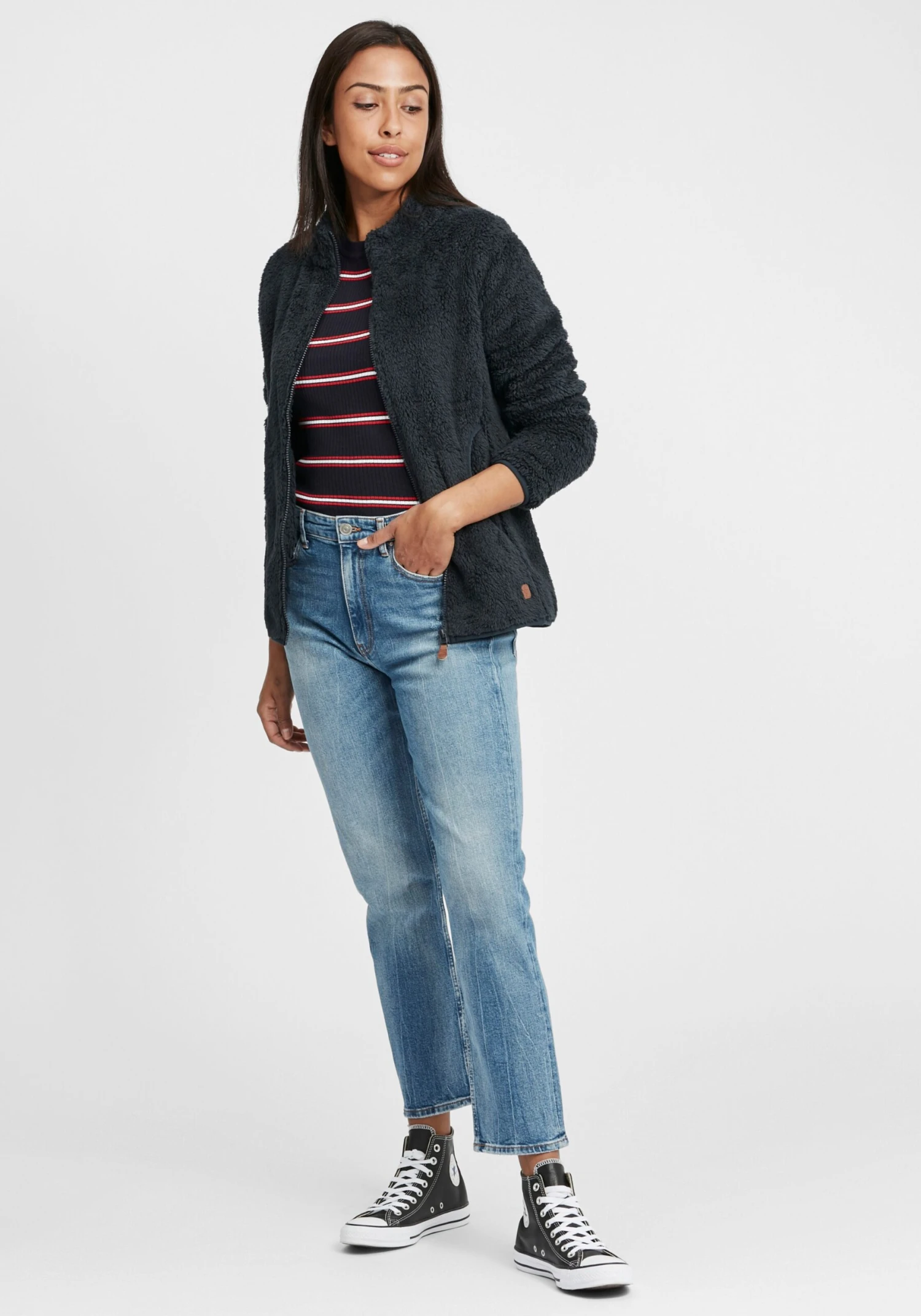 OXMO Sweatjacken Sweatjacke Telsa Frauen Blau 3 OXMO Sweatjacken Sweatjacke Telsa Frauen Blau – Bild 3