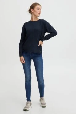OXMO Pullover Sweatshirt Pea Frauen Blau -OXMO Verkaufs-Shop f53e1773f0dc0f8bf99c315dcbce94c3