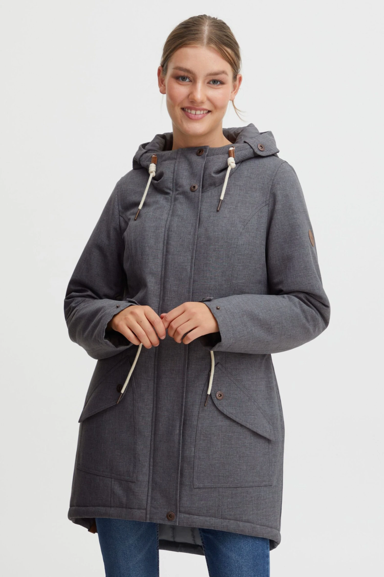 OXMO Jacken Parka Melly Frauen Dunkelgrau 2 OXMO Jacken Parka Melly Frauen Dunkelgrau – Bild 2